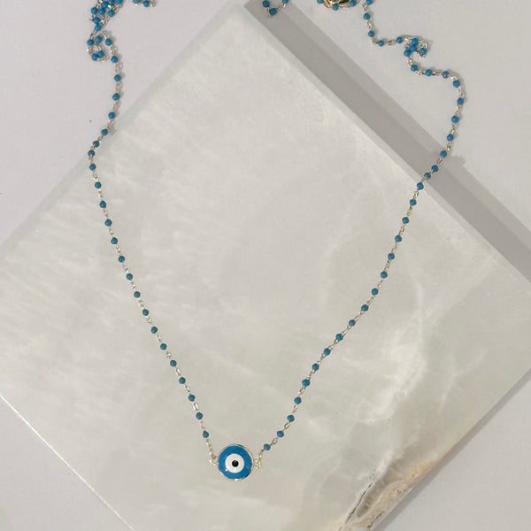 TURQUOISE EVIL EYE BEADED necklace