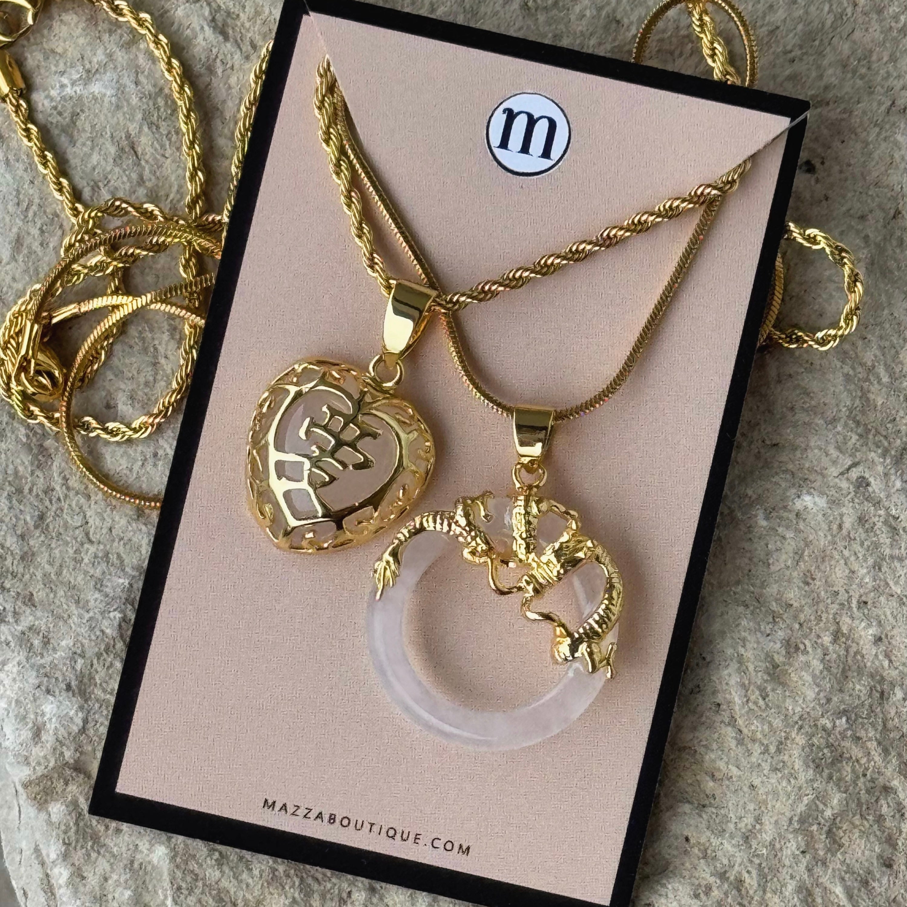 HEART LOVE ROUND DRAGON WHITE JADE set