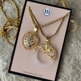 HEART LOVE ROUND DRAGON WHITE JADE set