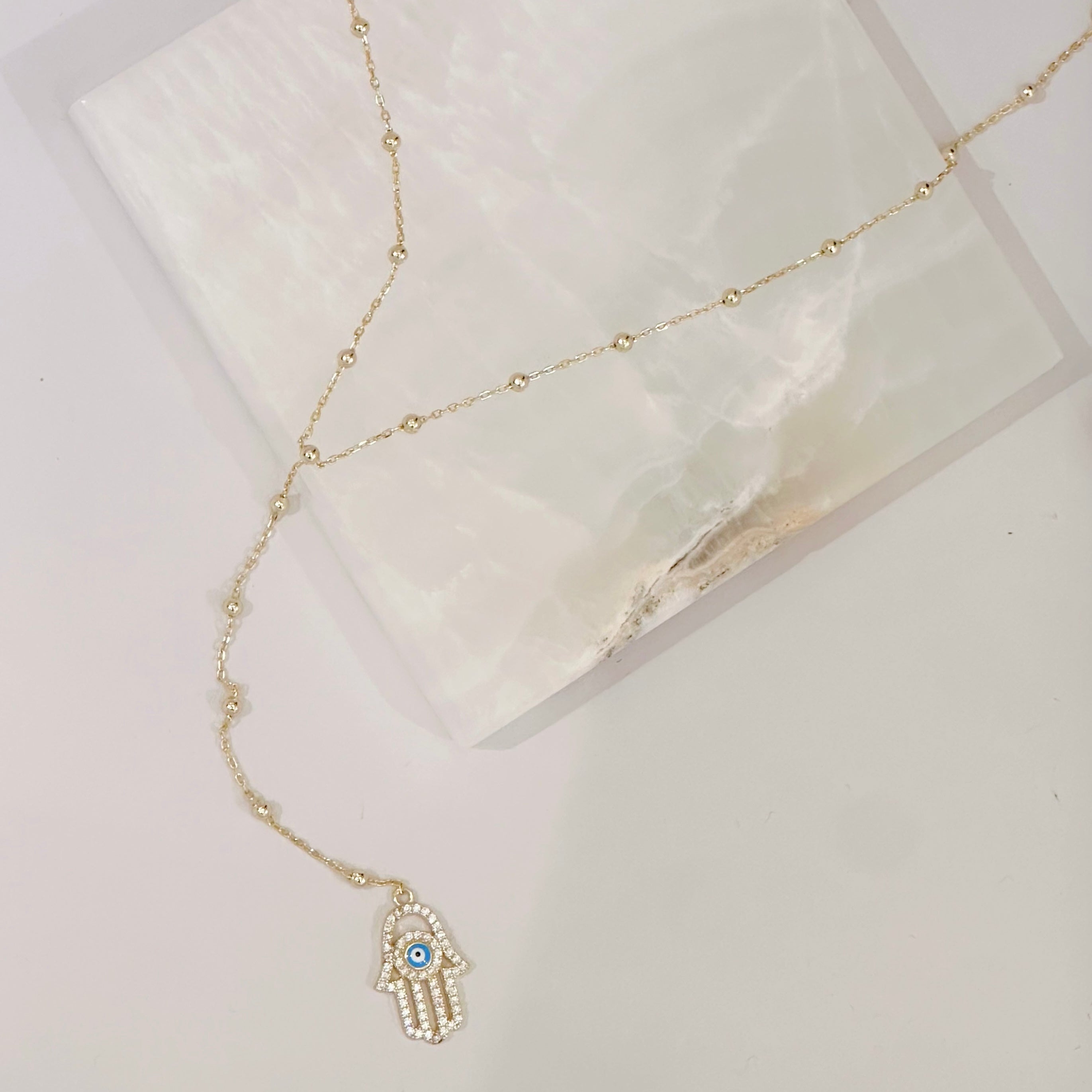 HAMSA BEADED LARIAT necklace