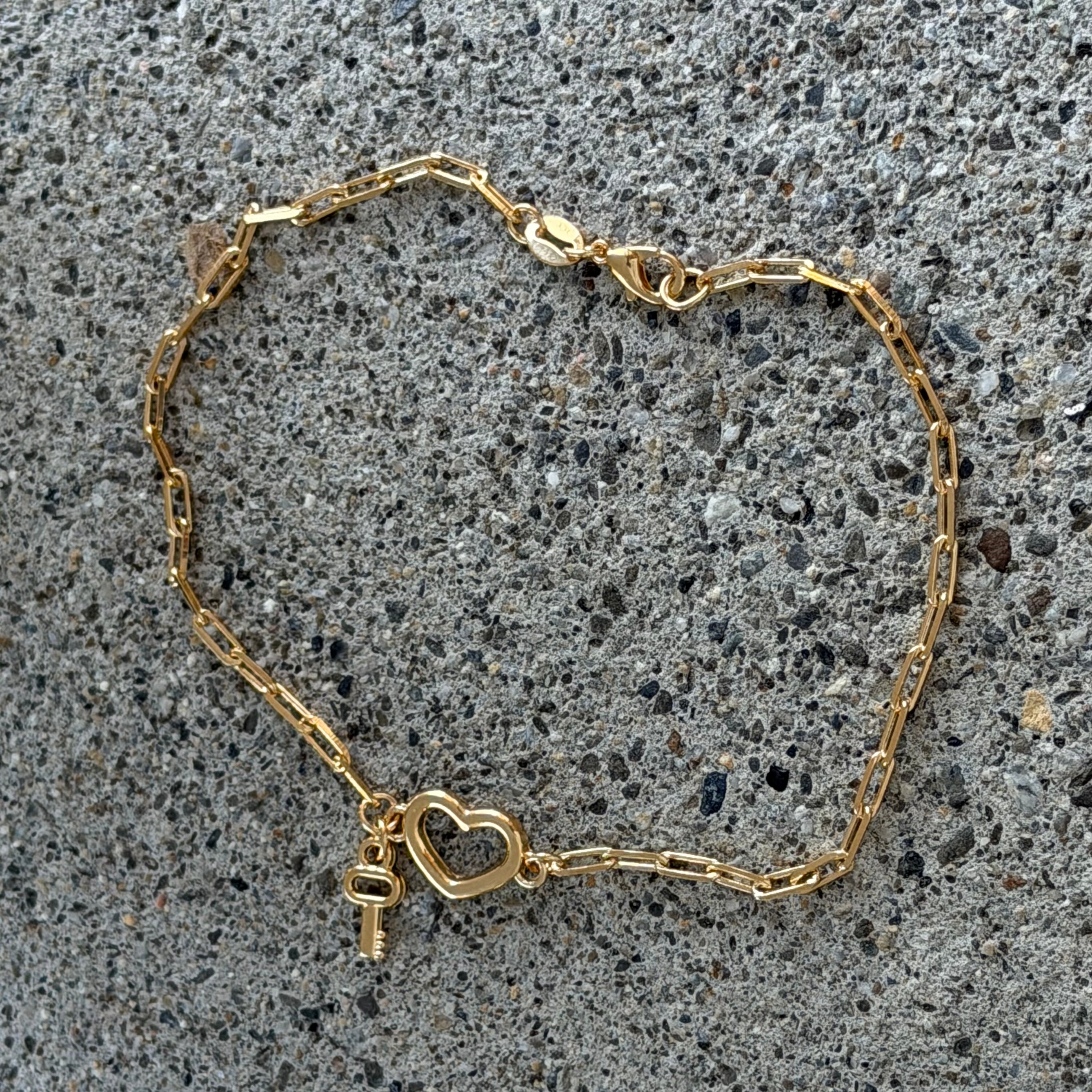 HEART & KEY anklet