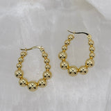 GOLD TAPERED BUBBLE HOOP earrings