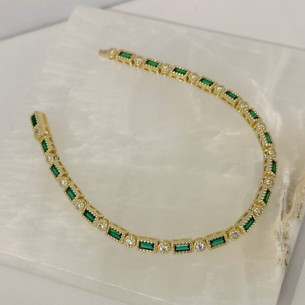 GOLD EMERALD BAGUETTE bracelet