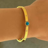 GOLD TURQOISE CRYSTAL bangle