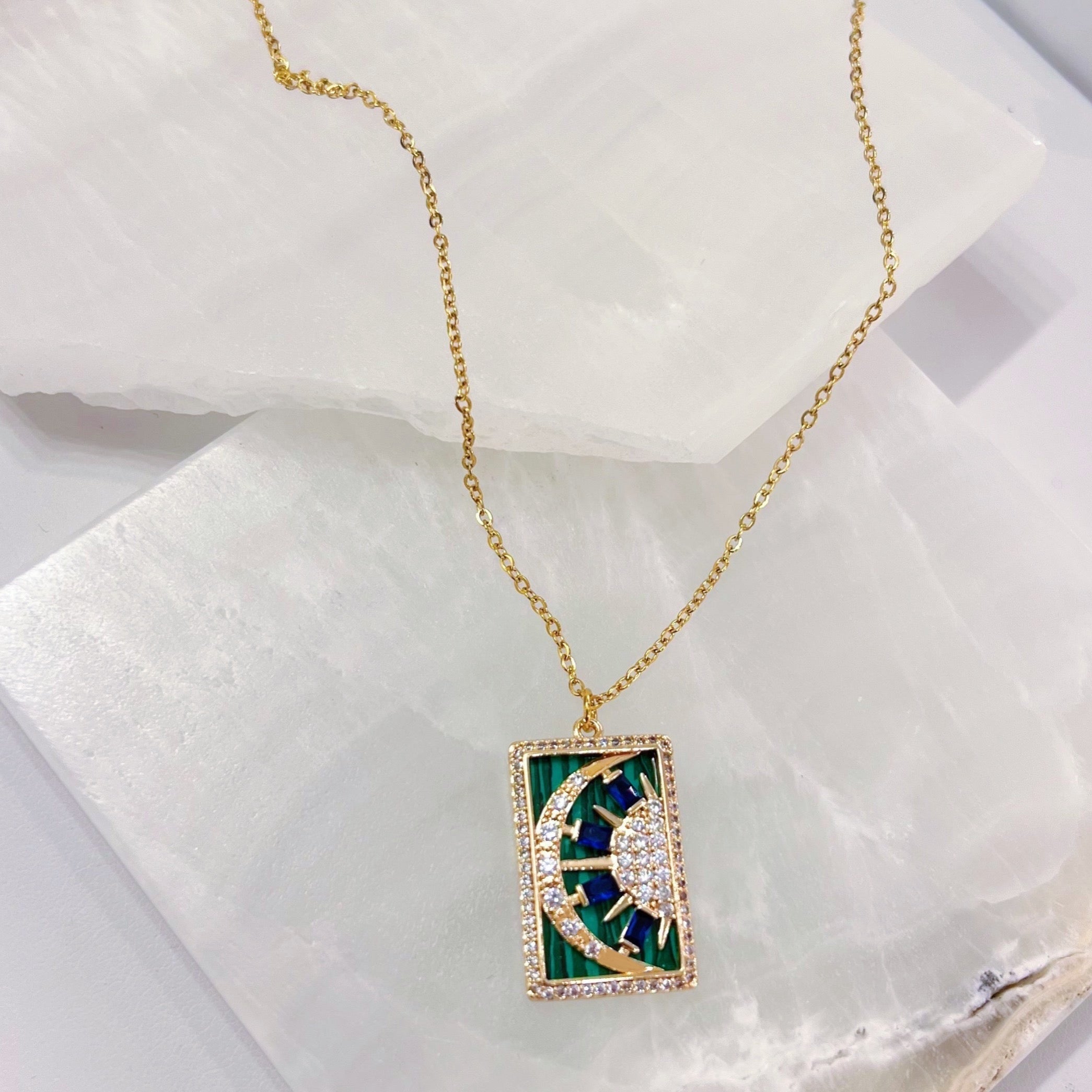 MOON & SUN MALACHITE necklace