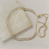 GOLD CRYSTAL BAGUETTE CHOKER necklace