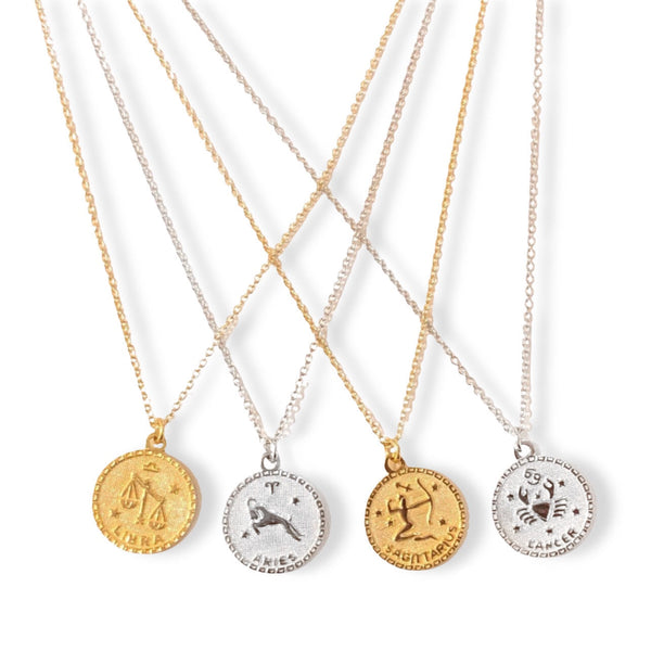 GOLD ZODIAC MEDALLION MINI necklace