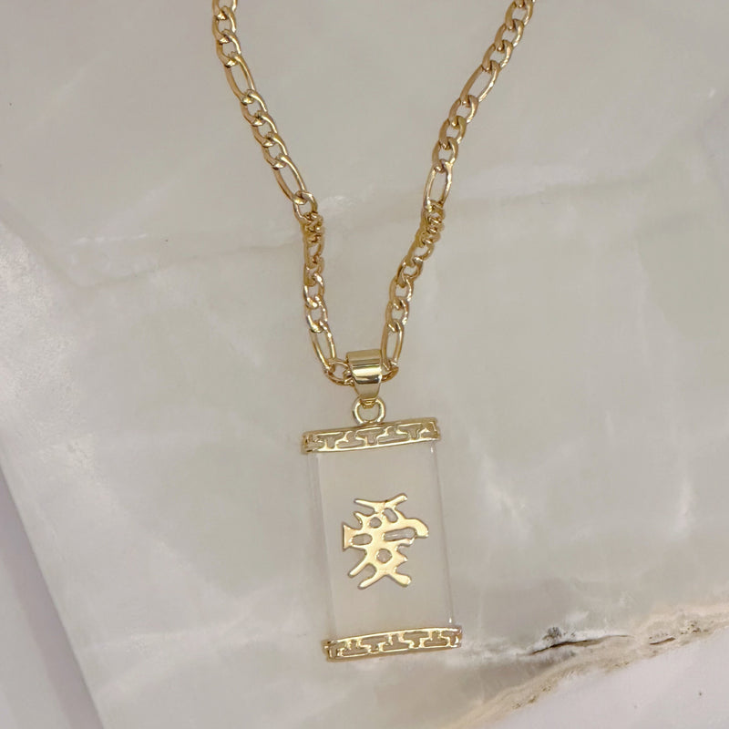 LOVE WHITE JADE necklace