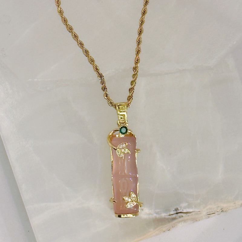 BAMBOO PALE PINK necklace