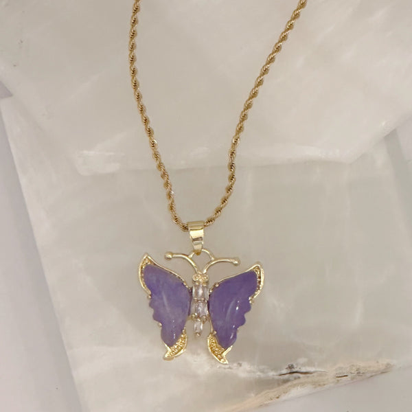 BUTTERFLY PURPLE JADE necklace