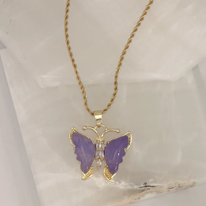 BUTTERFLY PURPLE JADE necklace