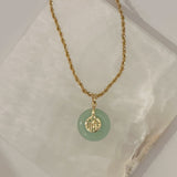 HAPPINESS CIRCLE LIGHT GREEN AVENTURINE necklace