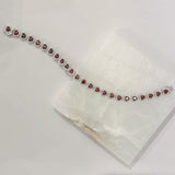 SILVER CRYSTAL RUBY HEART TENNIS bracelet