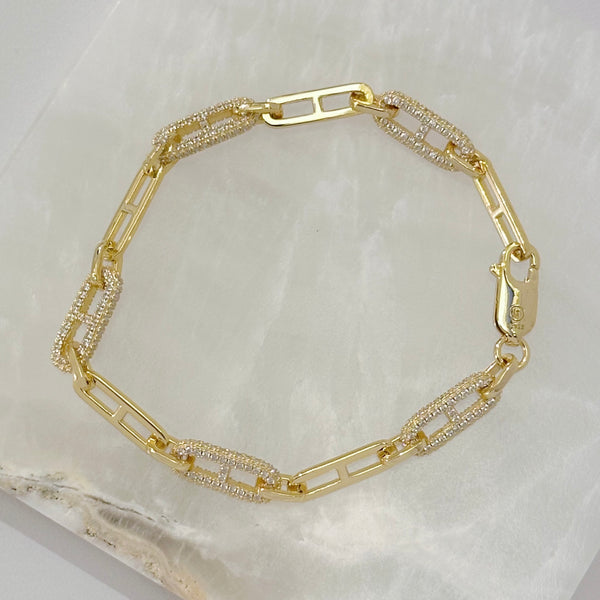 GOLD CRYSTAL MARINER LINK bracelet