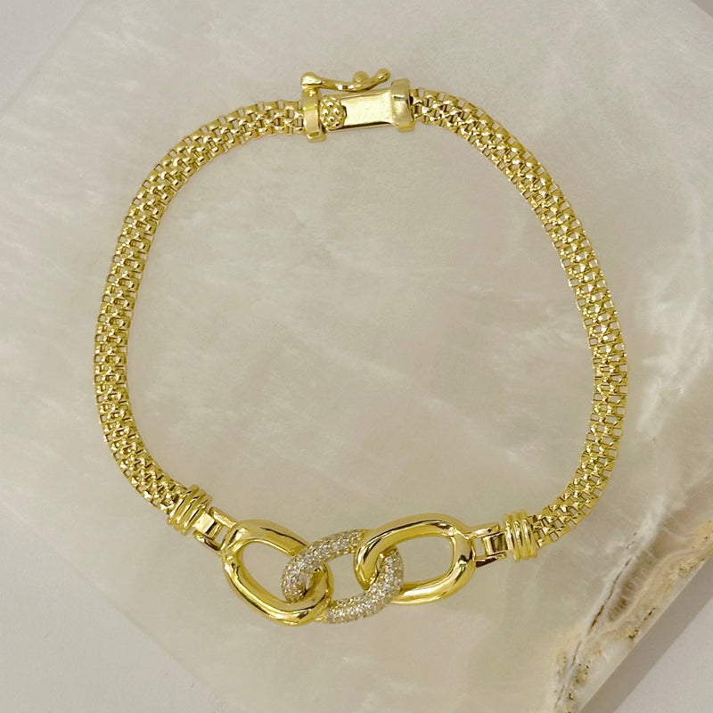 GOLD CRYSTAL LOOP LINK bracelet
