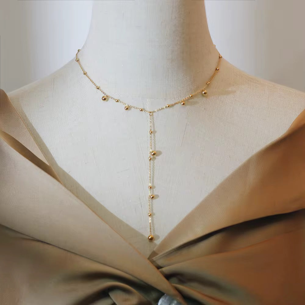GOLD BUBBLE LARIAT necklace