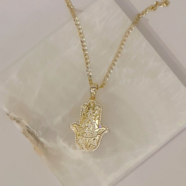 GOLDEN VINTAGE HAMSA necklace