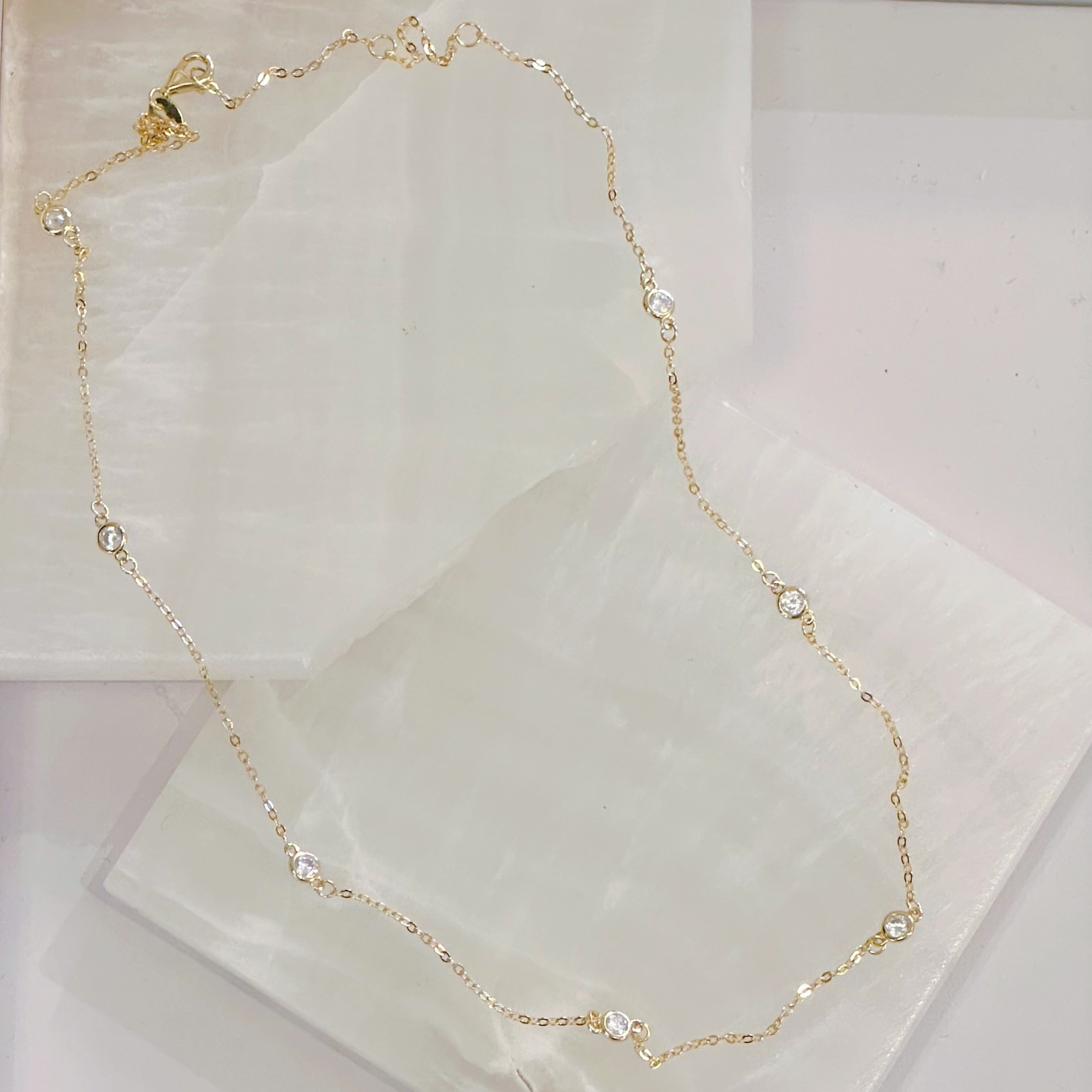 CRYSTAL BEZEL BY THE YARD necklace
