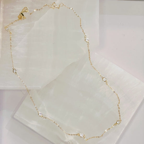 CRYSTAL BEZEL BY THE YARD necklace
