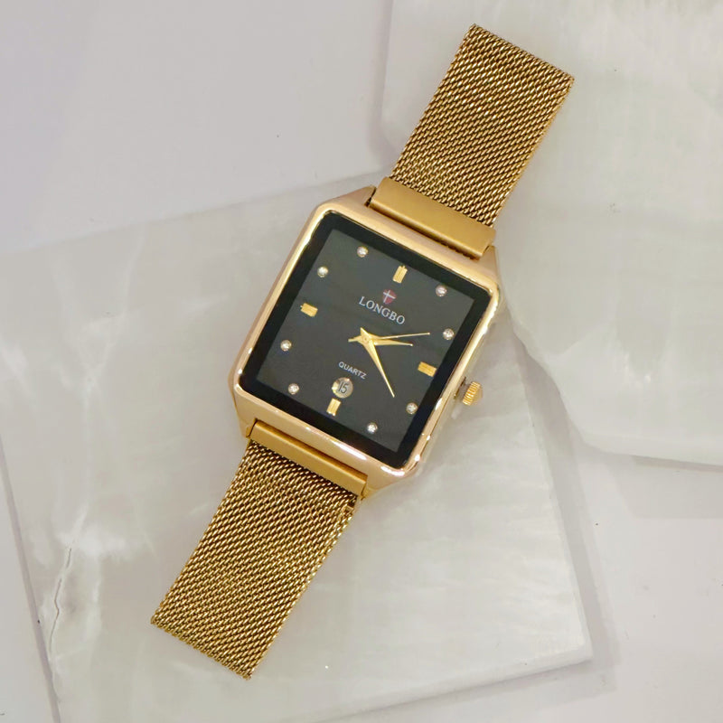 40MM GOLD BLACK SQUARE MAGNETIC watch
