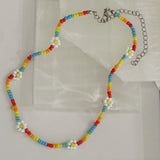 MULTICOLOR FLOWER BEADED necklace