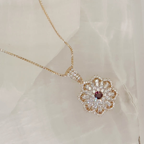 CRYSTAL RED RUBY necklace