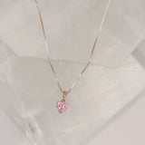 PINK CRYSTAL HEART MINI necklace