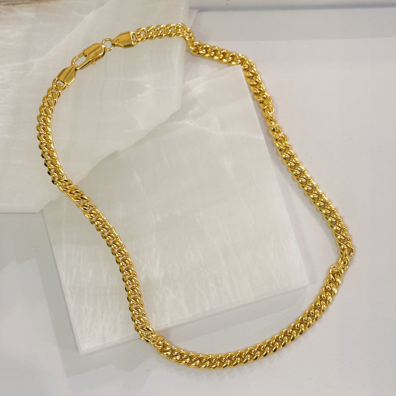 CUBAN 6MM GOLD STEEL necklace