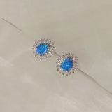 BLUE OPAL TEARDROP STUD earrings