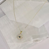 EVIL EYE CRYSTAL COIN necklace
