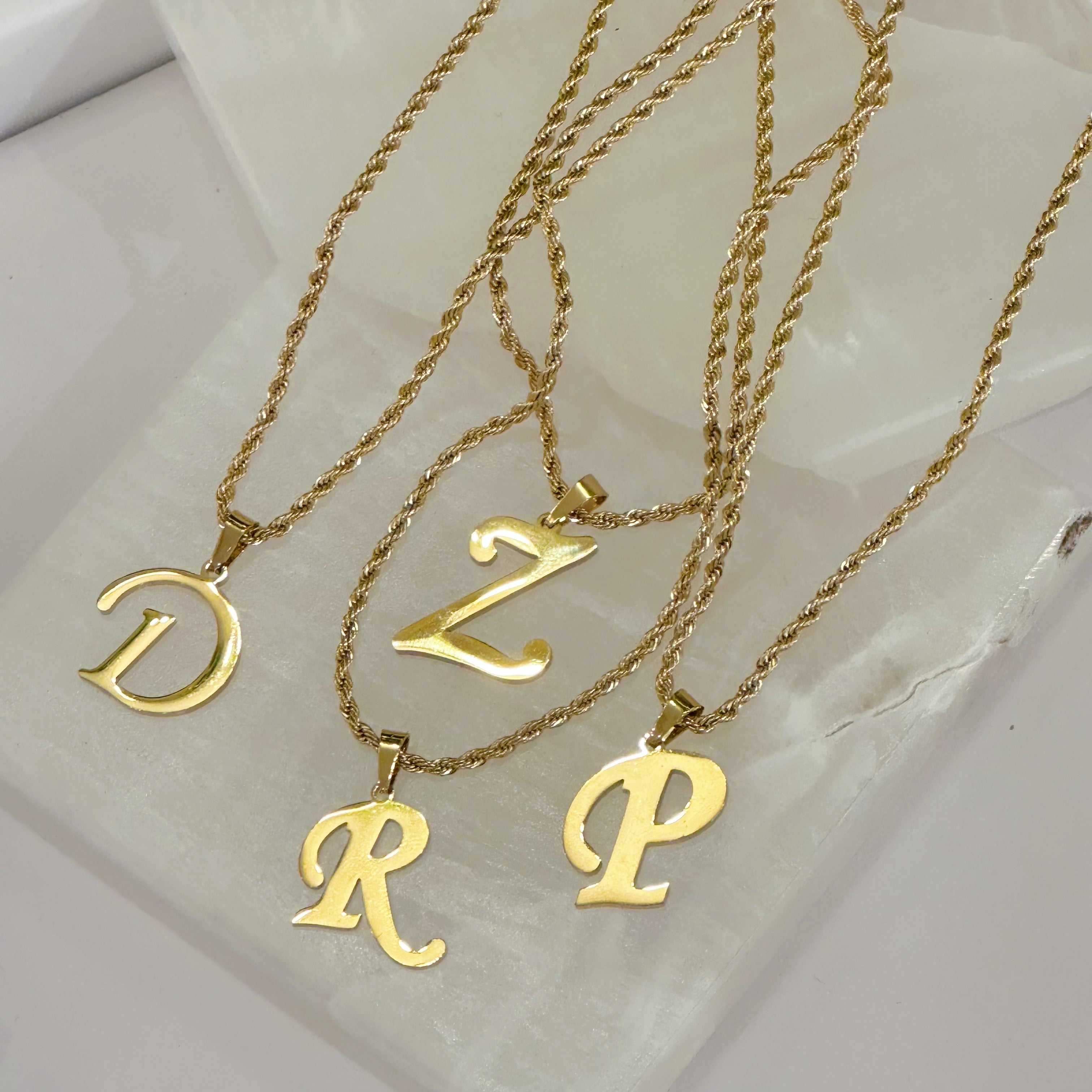 CURSIVE INITIAL STEEL MINI necklace