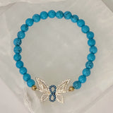 LARGE BUTTERFLY TURQUOISE BEAD bracelet