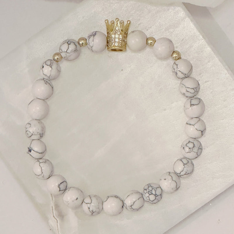 KING WHITE MARBLE BEAD bracelet