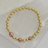 RED THREE EVIL EYE BEADED bracelet