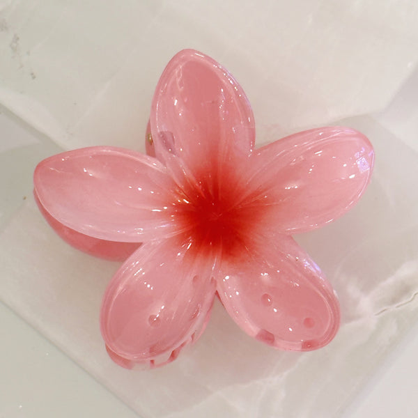 CORAL PINK FLOWER hair clip