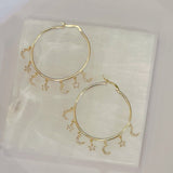 MOON & STARS HOOP earrings