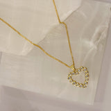 CRYSTAL BEZEL HEART necklace