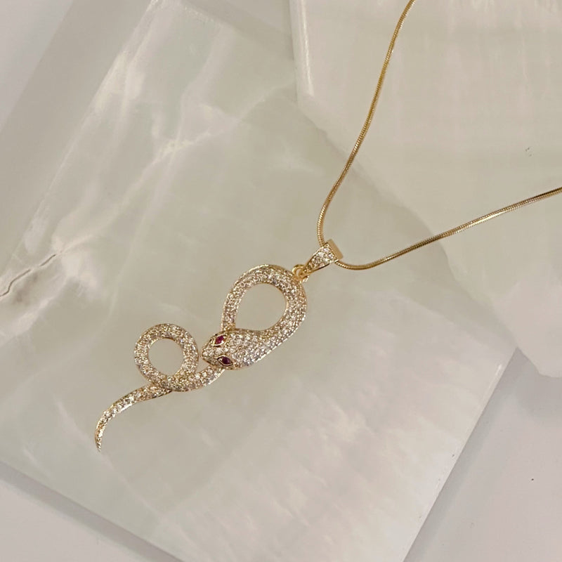 Crystal sales snake necklace