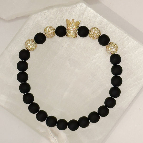 KING BLACK GOLD BEAD bracelet