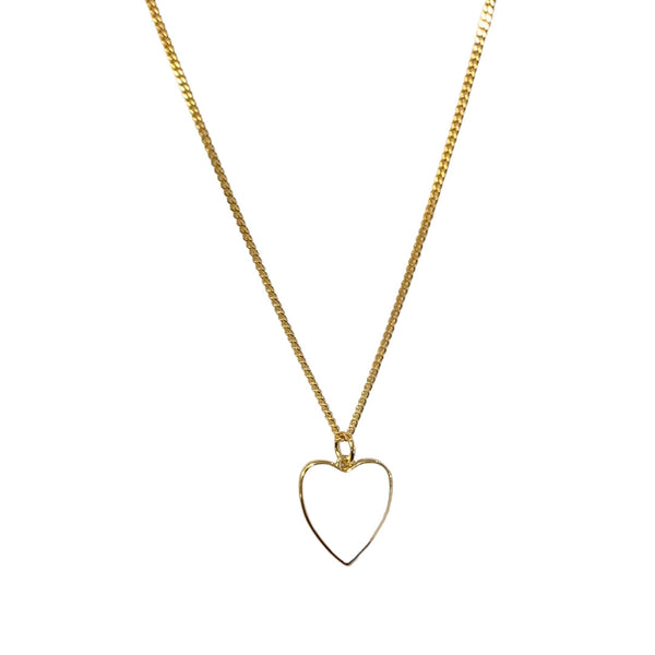 ENAMEL WHITE HEART MINI necklace