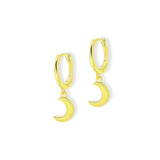 MOON HUGGIE HOOP earrings