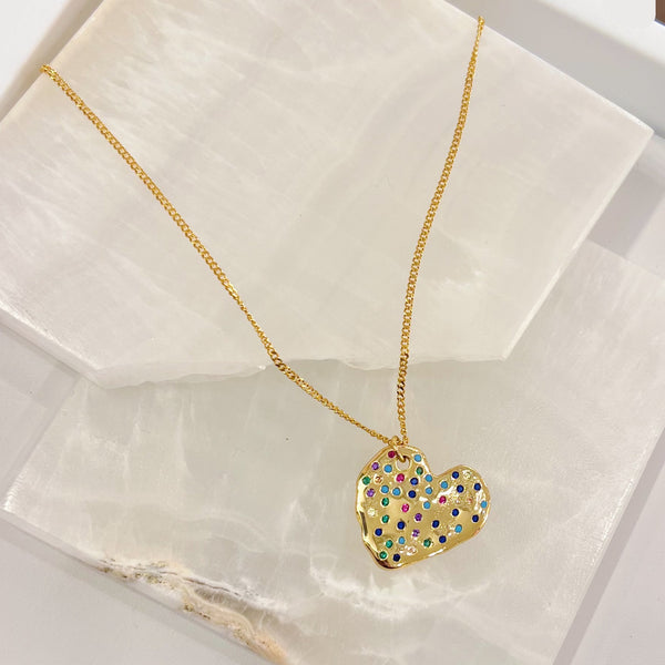 DISTORTED HEART MULTICOLOR necklace