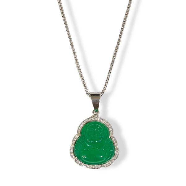 GREEN BUDDHA STEEL necklace