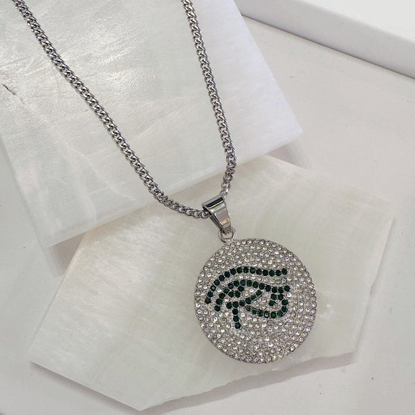 EYE OF HORUS II MEDALLION SILVER necklace