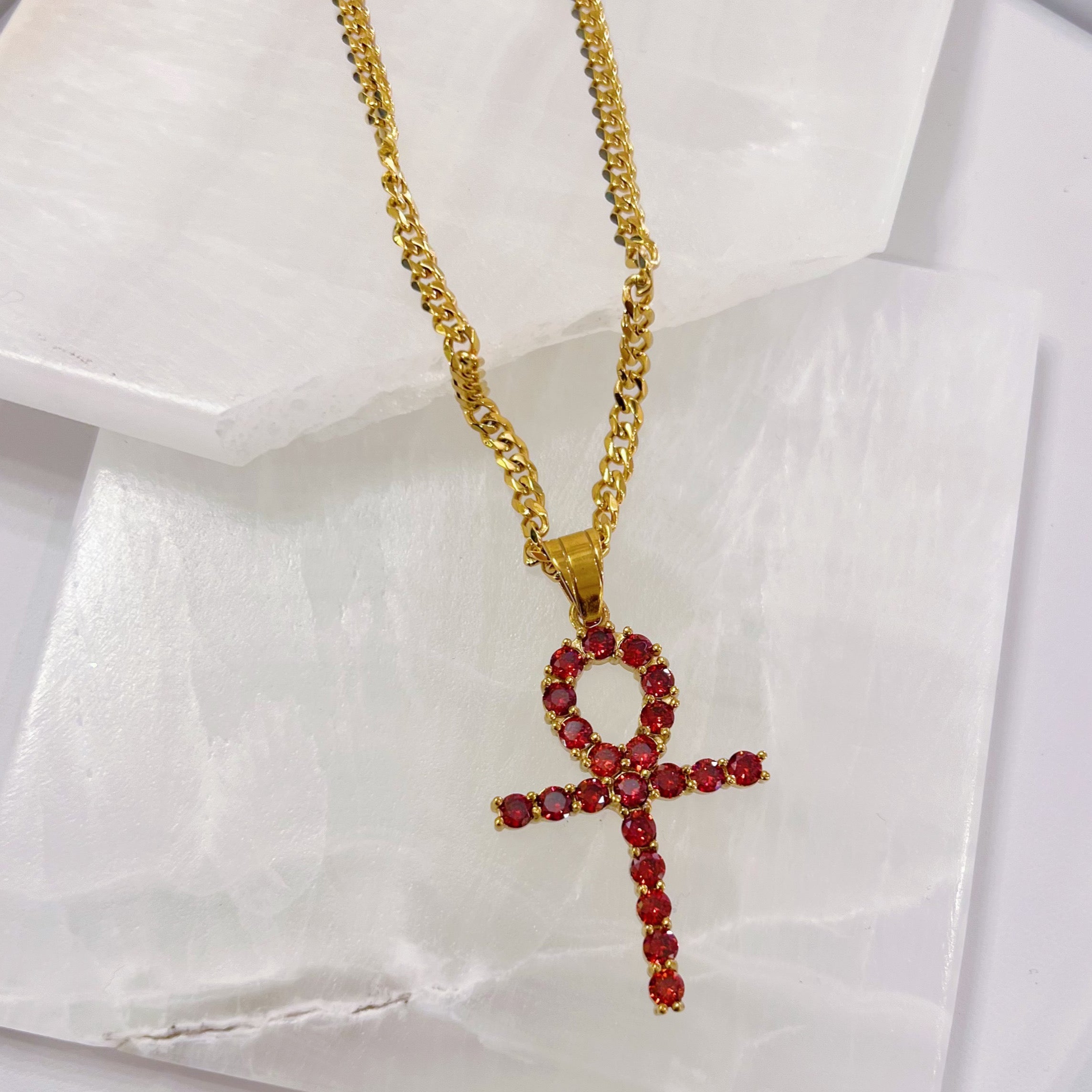 RED ANKH necklace