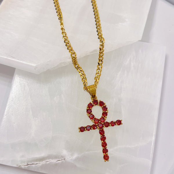 RED ANKH necklace