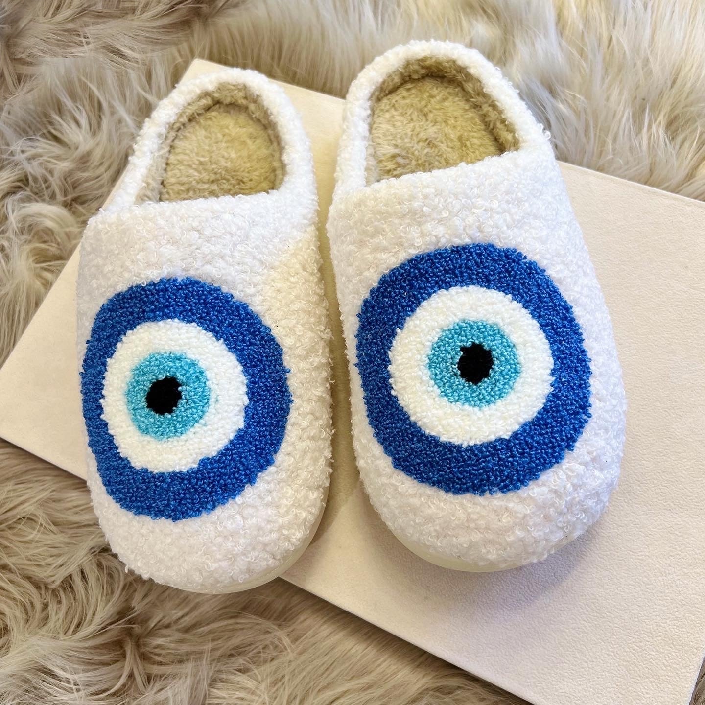 COZY EVIL EYE slippers