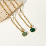 OVAL LIGHT JADE SUPER MINI necklace