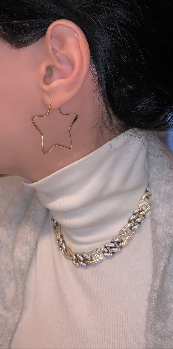 STAR HOOP earrings