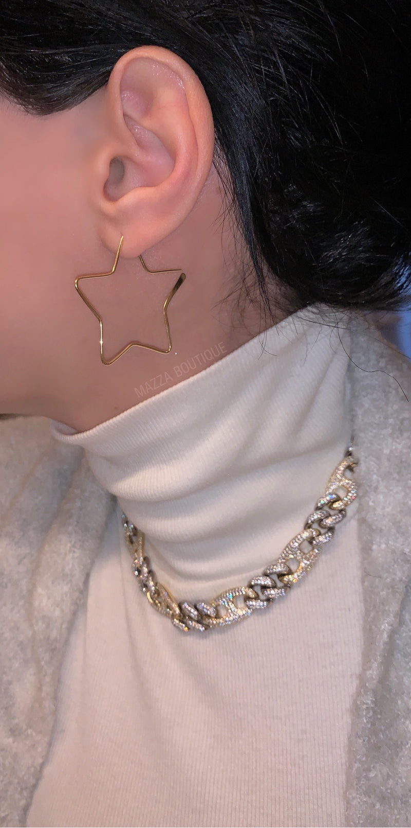 Hoop Earrings Brandy Melville Star Choker STAR HOOP Earrings